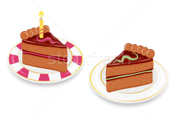 Slices of festive chocolate cake Stock photo © Eireann