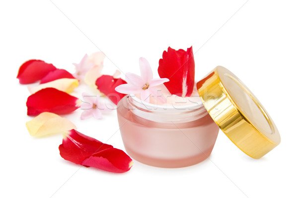 Naturale crema per il viso rose isolato bianco faccia Foto d'archivio © Eireann