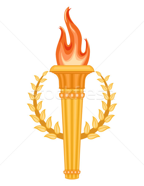греческий факел корона изолированный белый Сток-фото © Eireann