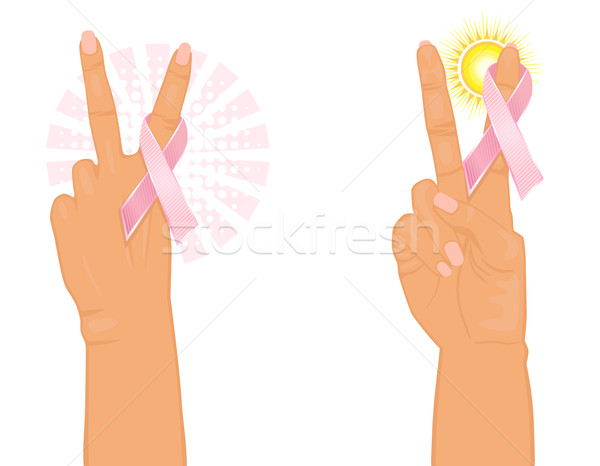 Hoffnung Sieg Brustkrebs weiblichen Hand Stock foto © Eireann
