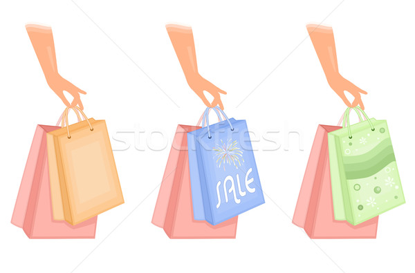 Shopping bags icons Stock photo © Eireann