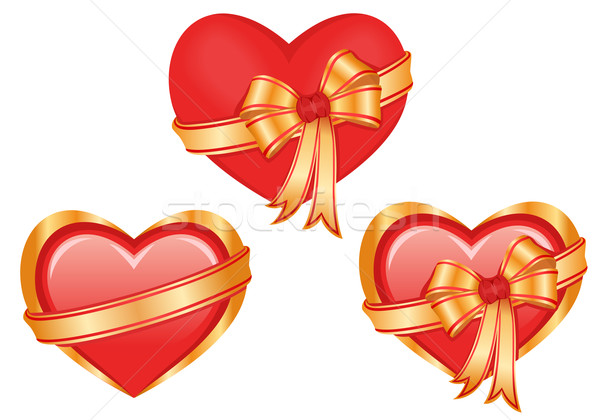 Ingesteld harten ontwerp communie drie glanzend Stockfoto © Eireann