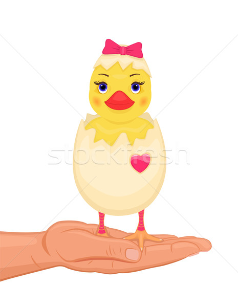 Easter card with cute chick Stock photo © Eireann