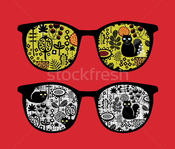 Retro sunglasses with reflection in it. Stock photo © ekapanova
