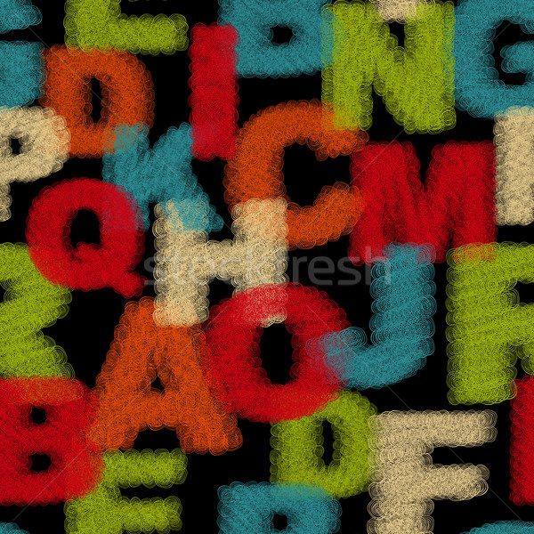 Seamless pattern with alphabet. Stock photo © ekapanova