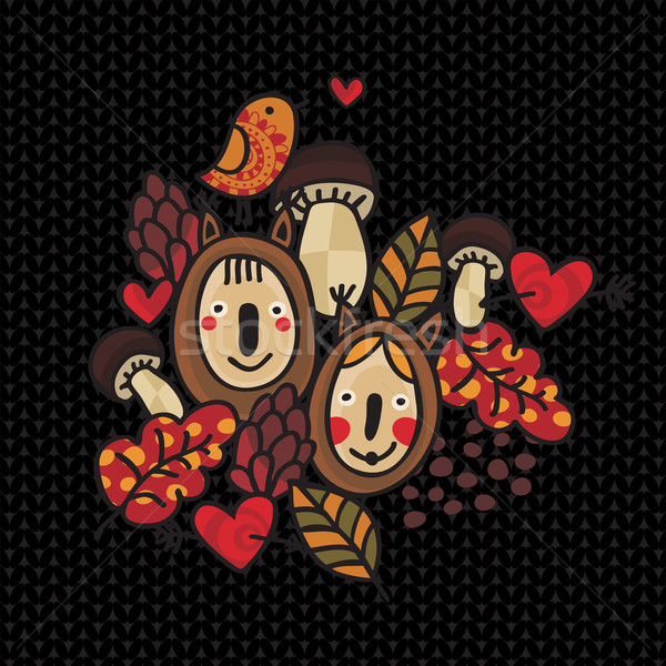 Automne style nature enfants vecteur doodle [[stock_photo]] © ekapanova