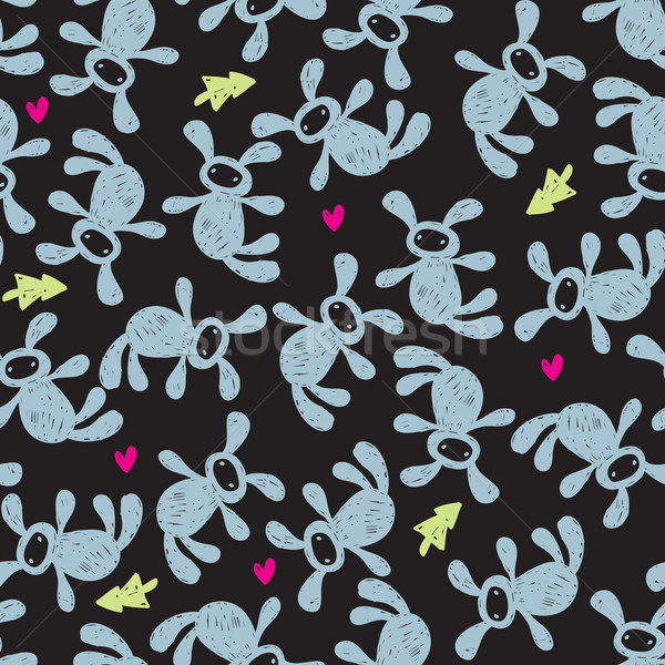 Christmas rabbit pattern. Stock photo © ekapanova