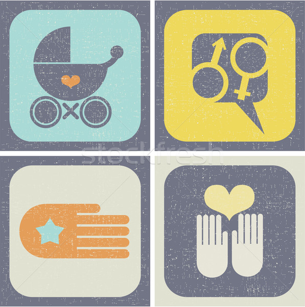 Icons set for family life. Stock photo © ekapanova