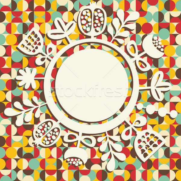 Round banner and retro background. Stock photo © ekapanova