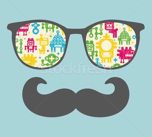Retro sunglasses with reflection for hipster. Stock photo © ekapanova