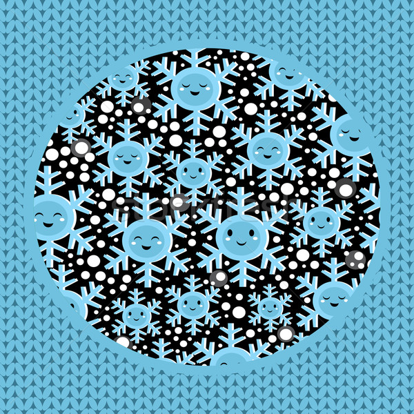 Funny snowflakes pattern. Stock photo © ekapanova