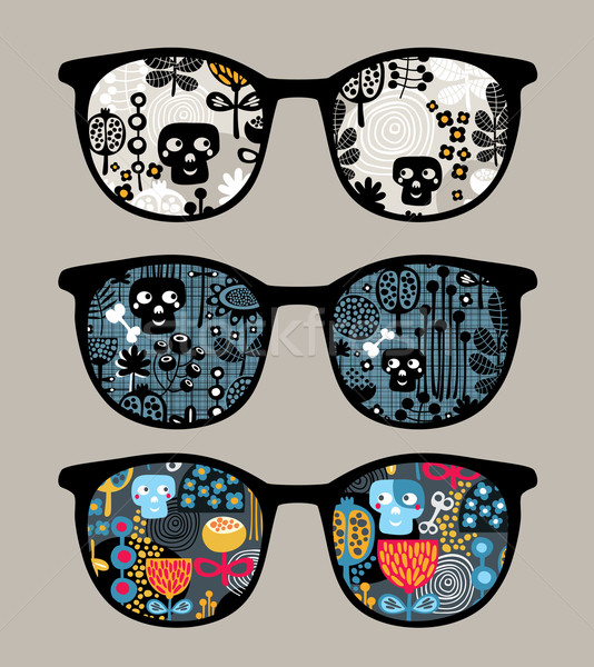 Retro sunglasses with reflection in it. Stock photo © ekapanova