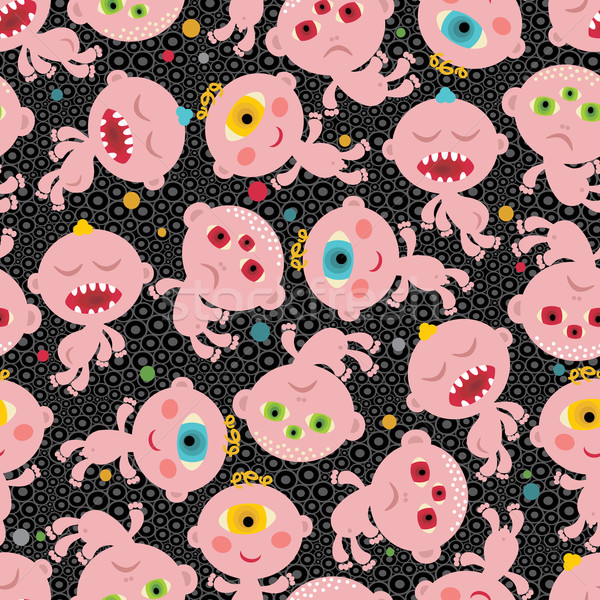 Baby monsters seamless background.  Stock photo © ekapanova