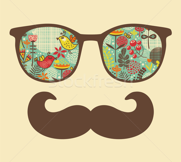 Rétro lunettes de soleil réflexion lunettes isolé [[stock_photo]] © ekapanova