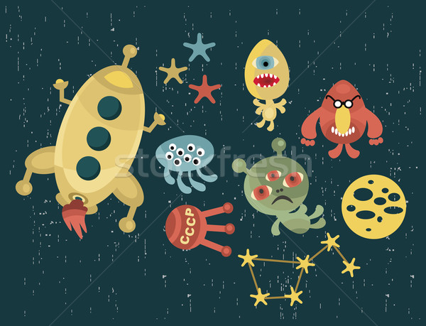 Space and aliens icons. Stock photo © ekapanova