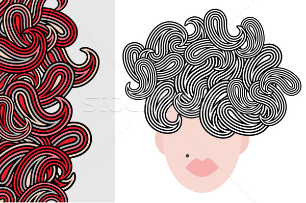 シームレス 垂直 パターン 女性 髪 クール ストックフォト © ekapanova