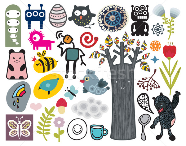 Mix of different vector images and icons. vol.12 Stock photo © ekapanova