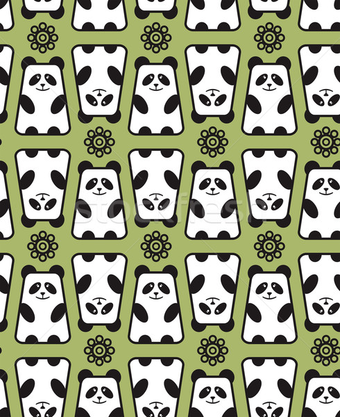 パンダ 花 自然 壁紙 かわいい ストックフォト © ekapanova