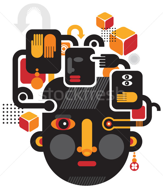 Abstract illustration of faces. Stock photo © ekapanova