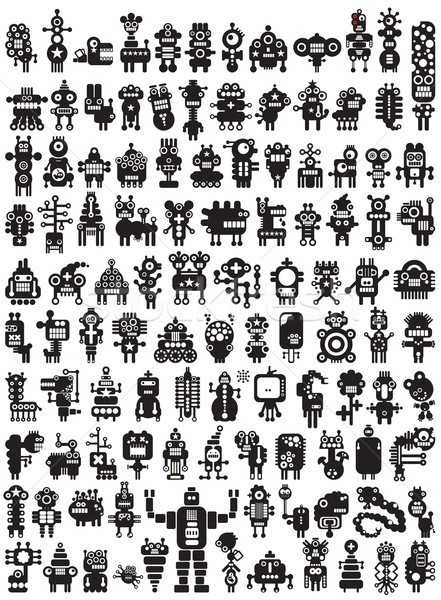 Big set of icons with monsters and robots. Stock photo © ekapanova