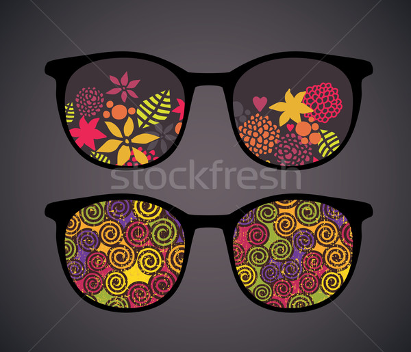 Retro eyeglasses with vintage reflection in it.  Stock photo © ekapanova