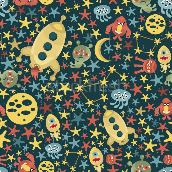 Space and aliens seamless pattern.  Stock photo © ekapanova