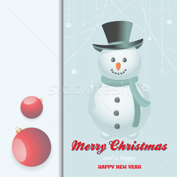 Christmas snow man invite Stock photo © elaine