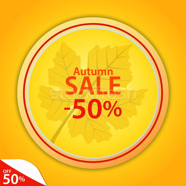 [[stock_photo]]: Automne · vente · réduction · frontière · feuille · échantillon