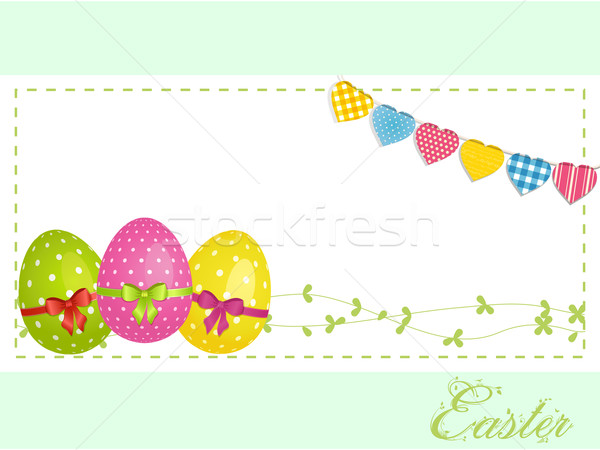 Easter eggs background panel and bunting Stock photo © elaine
