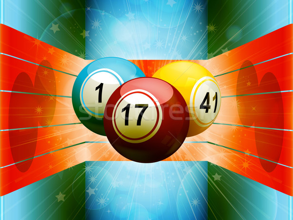 Bingo balls in colourful 3D environment Stock photo © elaine