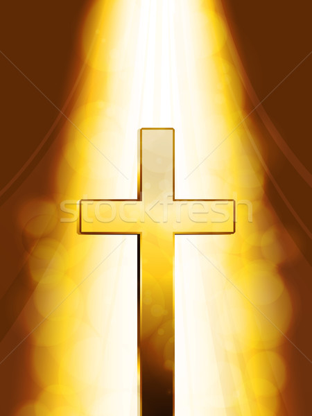 Mystiker golden Kreuz glühend mystisch Stock foto © elaine