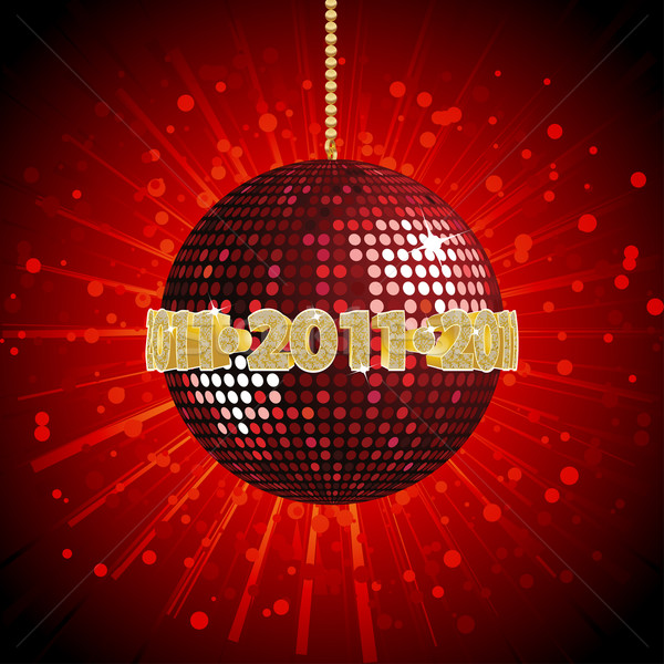 2011 disco ball rojo disco espejo pelota Foto stock © elaine