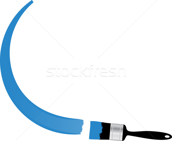 Vopsea dunga pensulă pictura albastru perie Imagine de stoc © elaine
