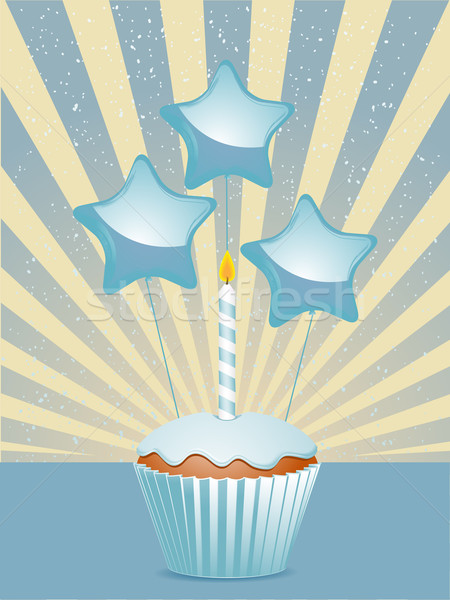 Blue birthday cupcake  Stock photo © elaine