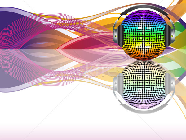 Stockfoto: Regenboog · disco · ball · golven · spiegel · bal · kleuren