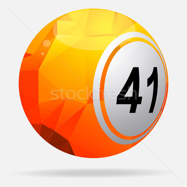 Bingo lottery ball with red and yellow geometric design Stock photo © elaine
