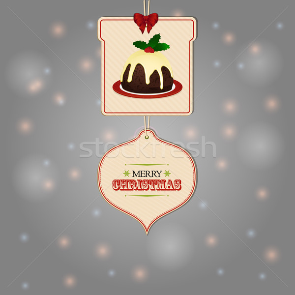 Christmas tags and pudding background Stock photo © elaine