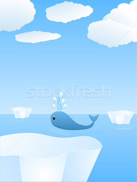 Wielorybów morza front chmury niebo wody Zdjęcia stock © elaine