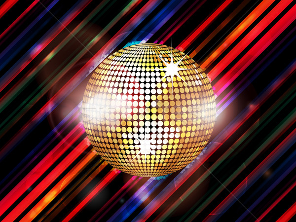 Disco ball abstract gestreept gouden partij Stockfoto © elaine