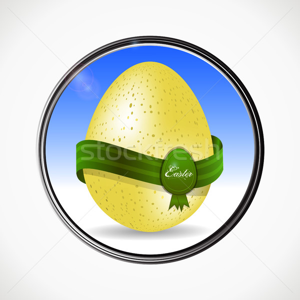 Easter egg wstążka metaliczny granicy banner tekst Zdjęcia stock © elaine