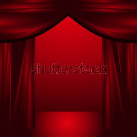 Open Theatre Curtains Vector Illustration C Elaine Barker Elaine