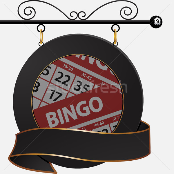[[stock_photo]]: Noir · bingo · café · signe · bannière · circulaire