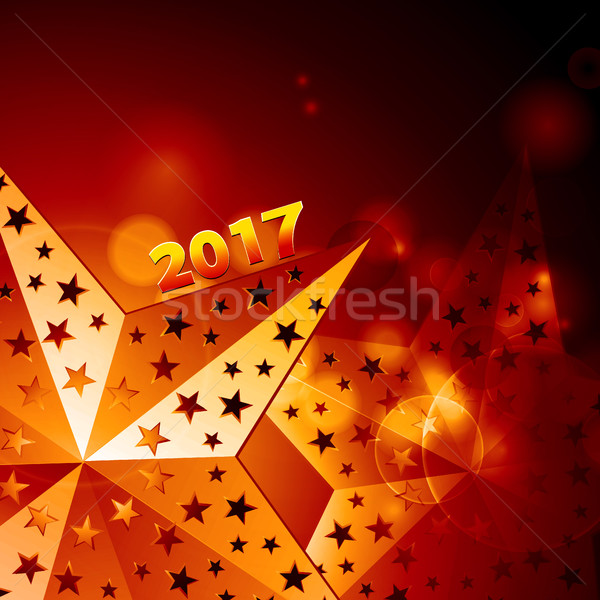 Golden Sternen glühend 3D-Darstellung rot Stock foto © elaine