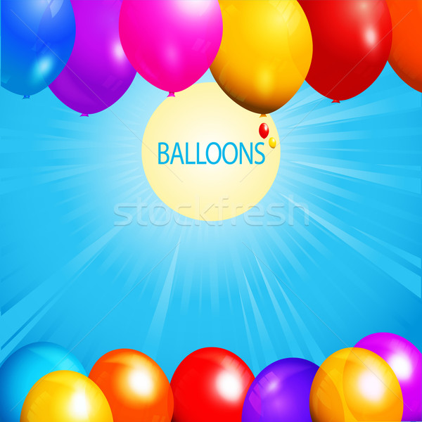 Balloons over sunny sky background  Stock photo © elaine