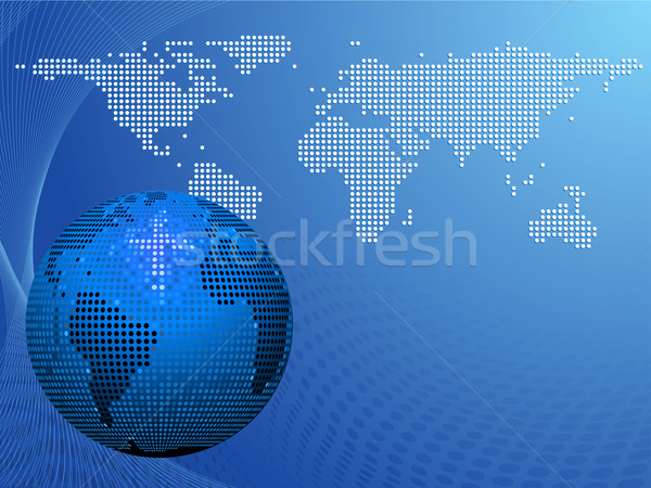 Mozaiek wereld wereldbol kaart Blauw Stockfoto © elaine