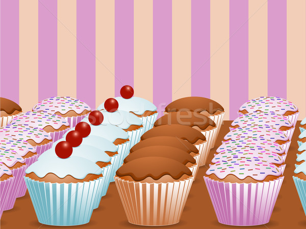 Rows of yummy cupcakes  Stock photo © elaine