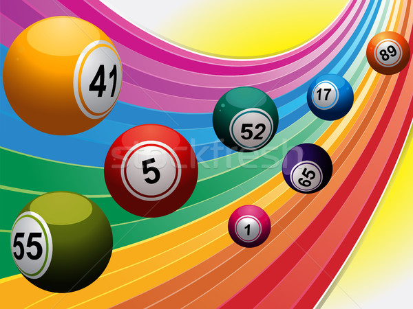 Bingo balls over curved rainbow Stock photo © elaine