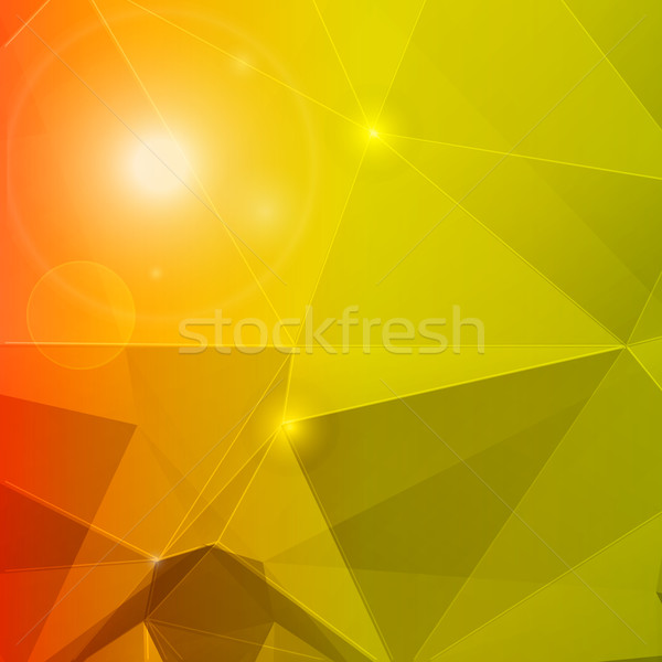 Abstrakten Polygon Mosaik orange grünen Stock foto © elaine