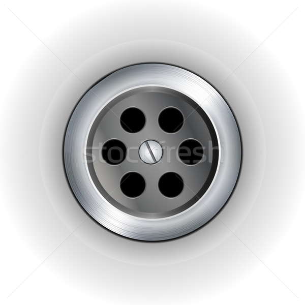 Plug gat metalen zilver wastafel Stockfoto © elaine