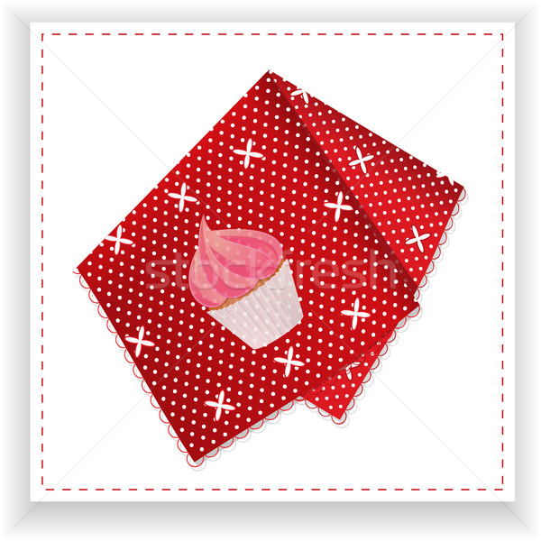Red handkerchief with printed cupcake  Stock photo © elaine